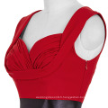 Vente en gros Grace Karin sans manches sweetheart V-back robe rétro extensible vintage rouge 50s CL008948-2